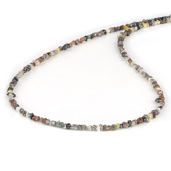 Multicolor Diamond Beads Silver Necklace