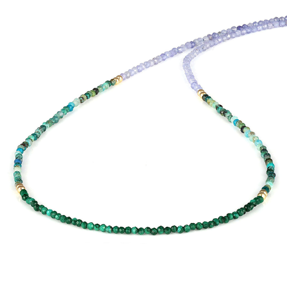 Malachite, Chrysocolla and Tanzanite Choker