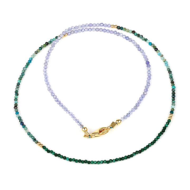 Malachite, Chrysocolla and Tanzanite Choker