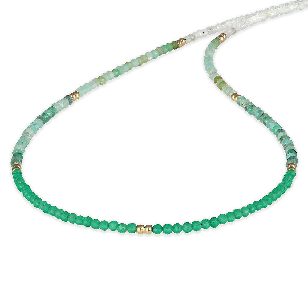 Multi Gemstone Beads Silver Choker