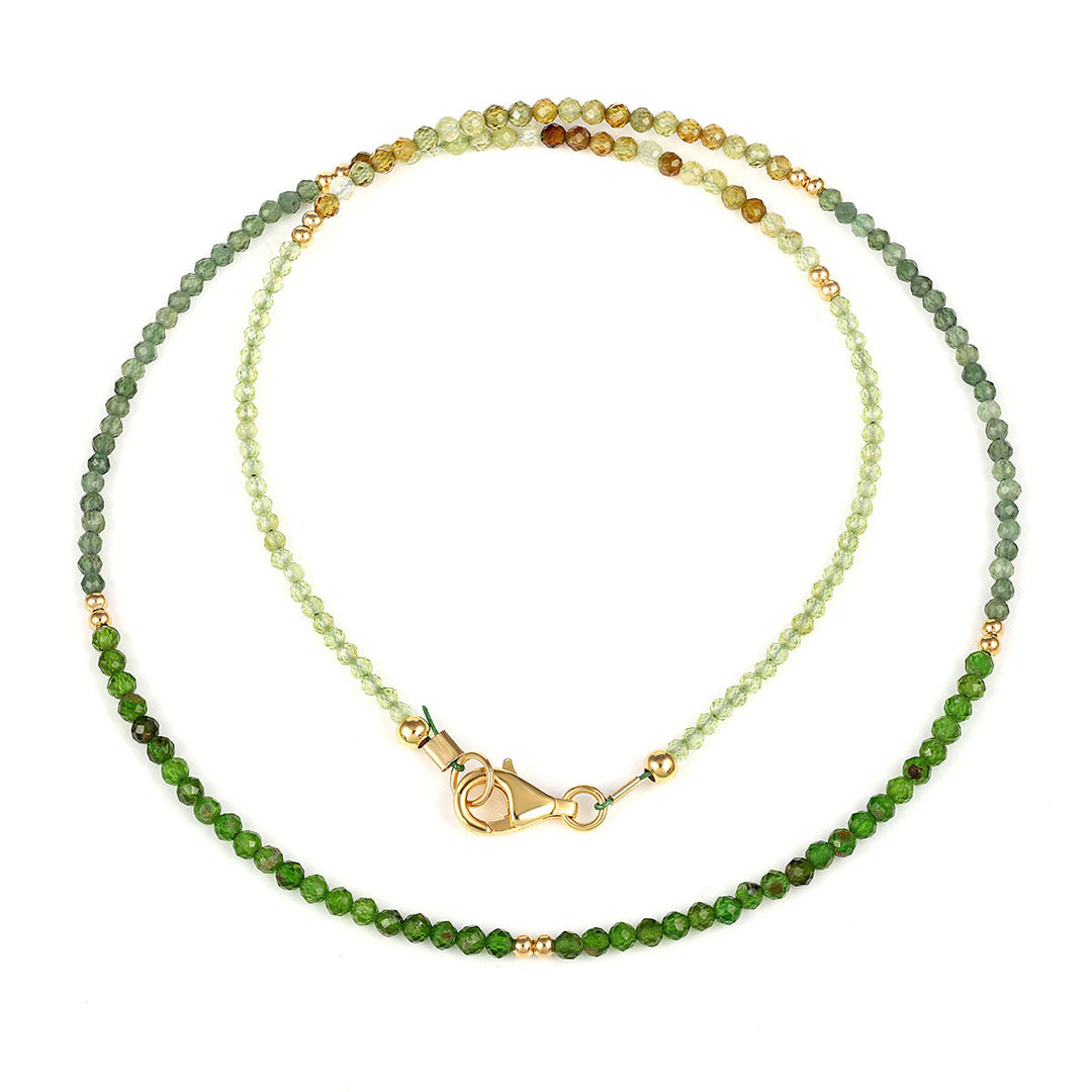Chrome Diopside, Jade, Garnet and Peridot Necklace