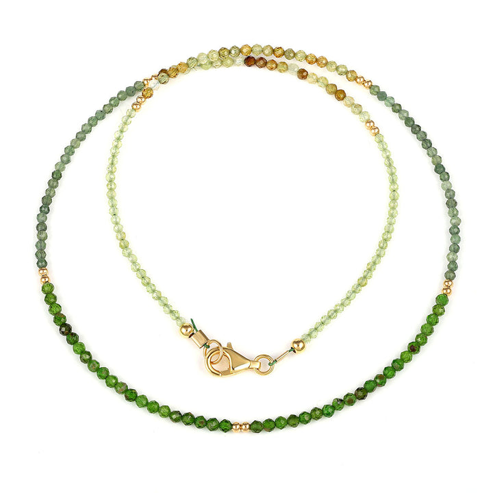 Chrome Diopside, Jade, Garnet and Peridot Necklace