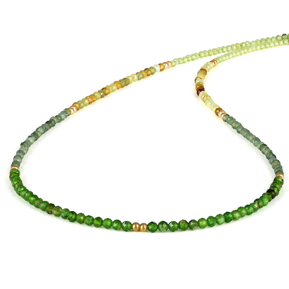 Chrome Diopside, Jade, Garnet and Peridot Necklace