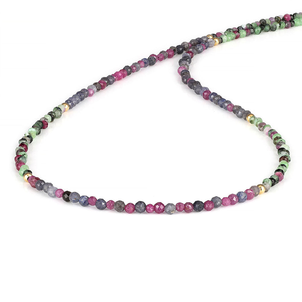 Ruby Sapphire and Ruby Zoisite Choker Necklace