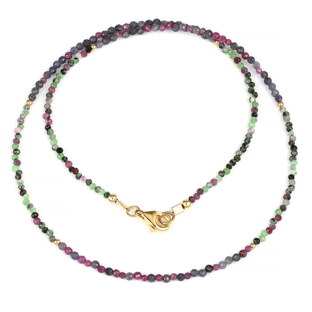 Ruby Sapphire and Ruby Zoisite Choker Necklace