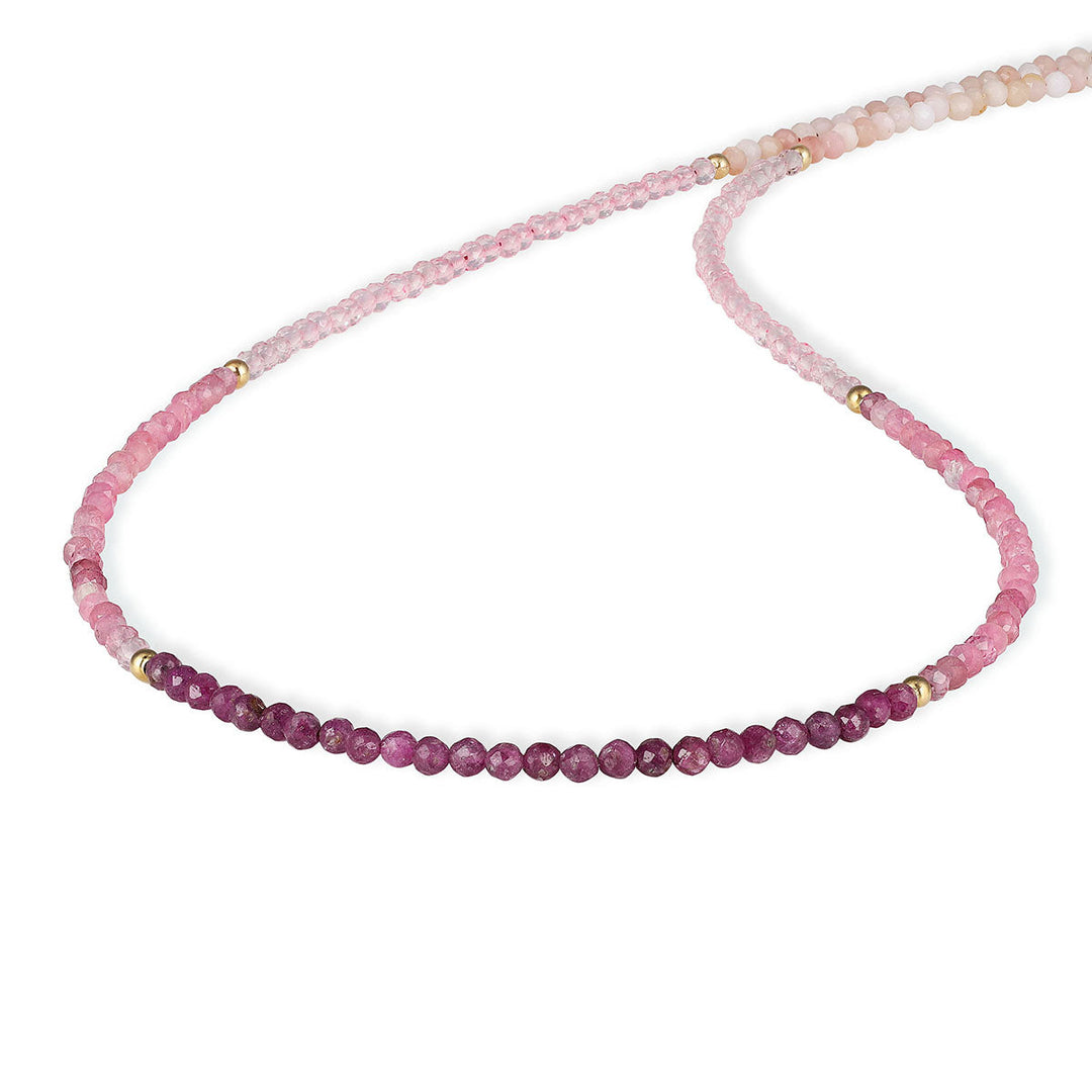 Multi Gemstone Beads Silver Choker