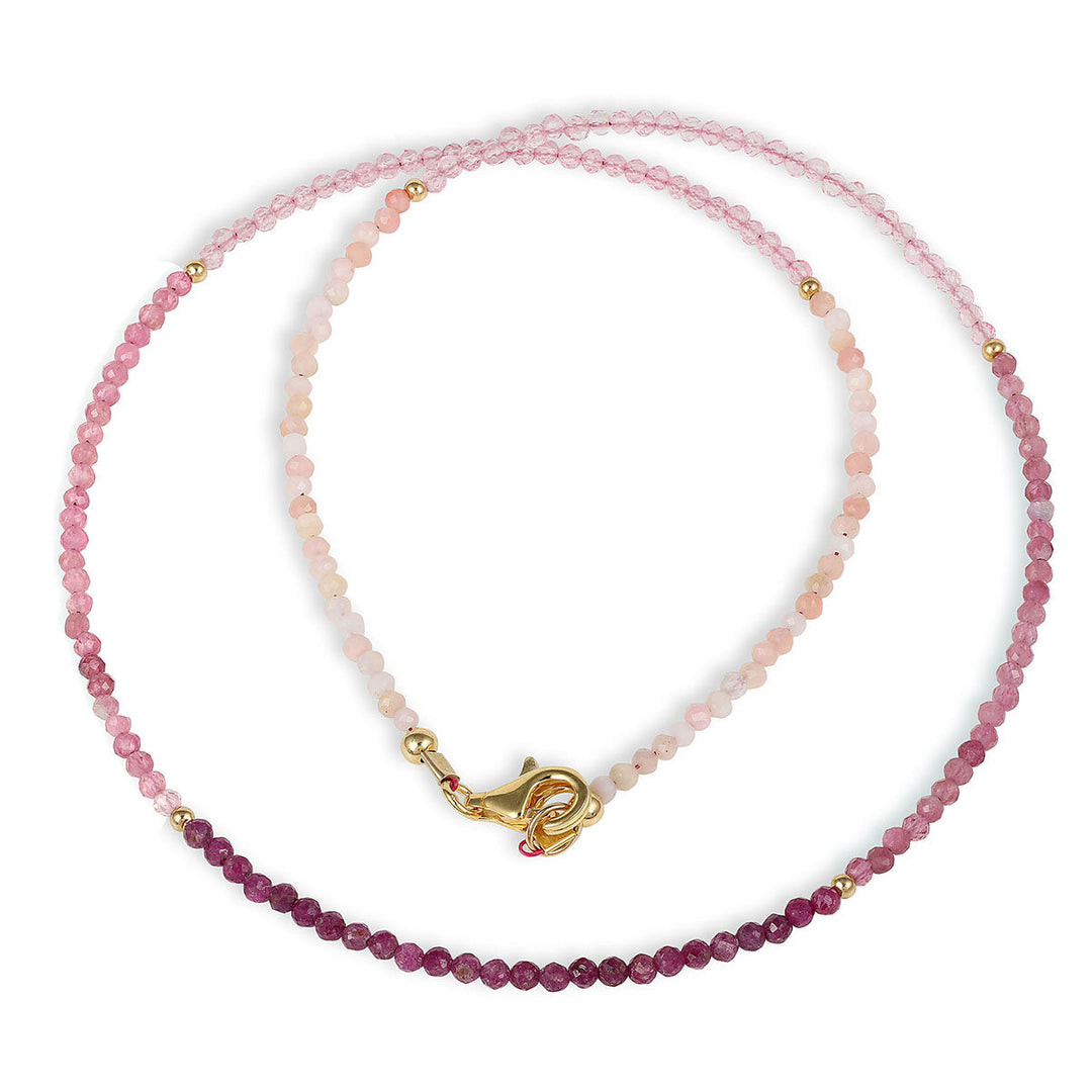 Multi Gemstone Beads Silver Choker