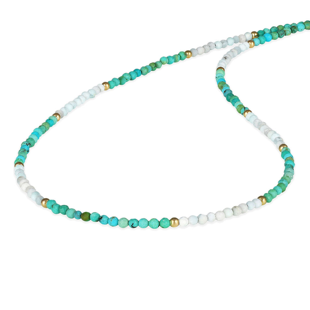 Turquoise and Hemimorphite Silver Necklace