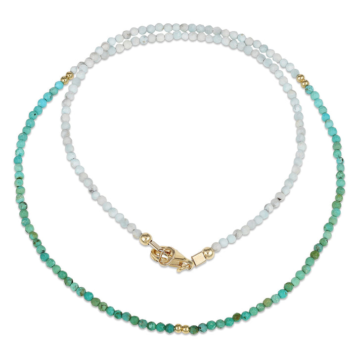 Turquoise and Hemimorphite Choker Necklace