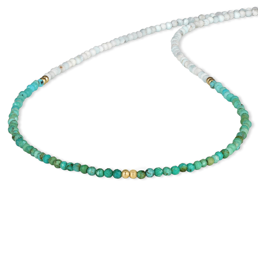 Turquoise and Hemimorphite Choker Necklace