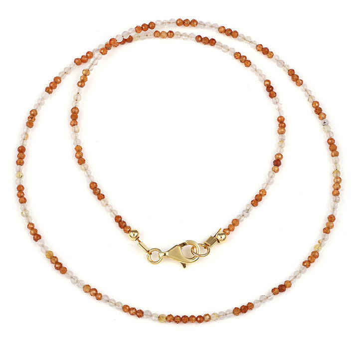 Hessonite Garnet and Golden Rutile Necklace