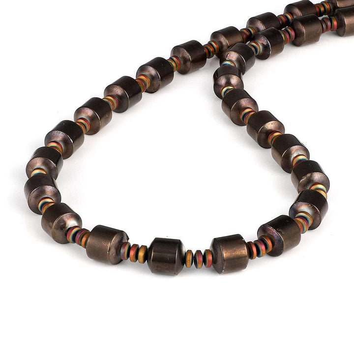 Brown Hematite Silver Choker Necklace