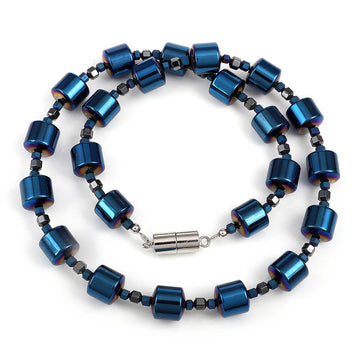 Hematite Beads Silver Choker Necklace