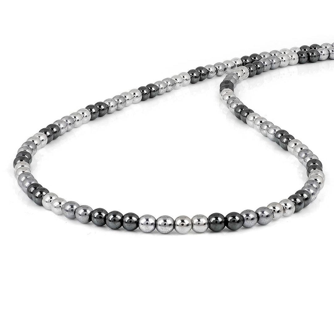 Sterling Silver Hematite Beads Necklace