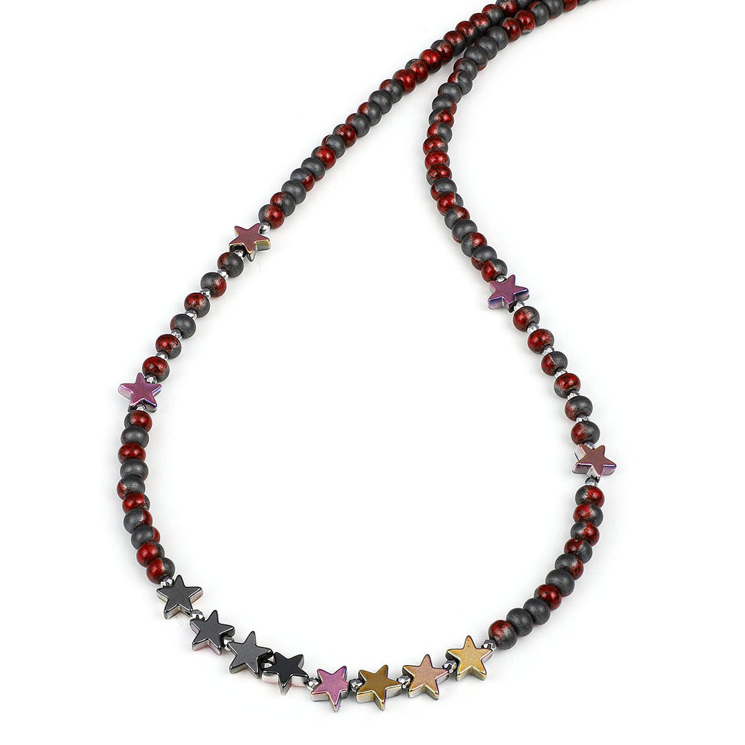 Multicolor Hematite Silver Necklace