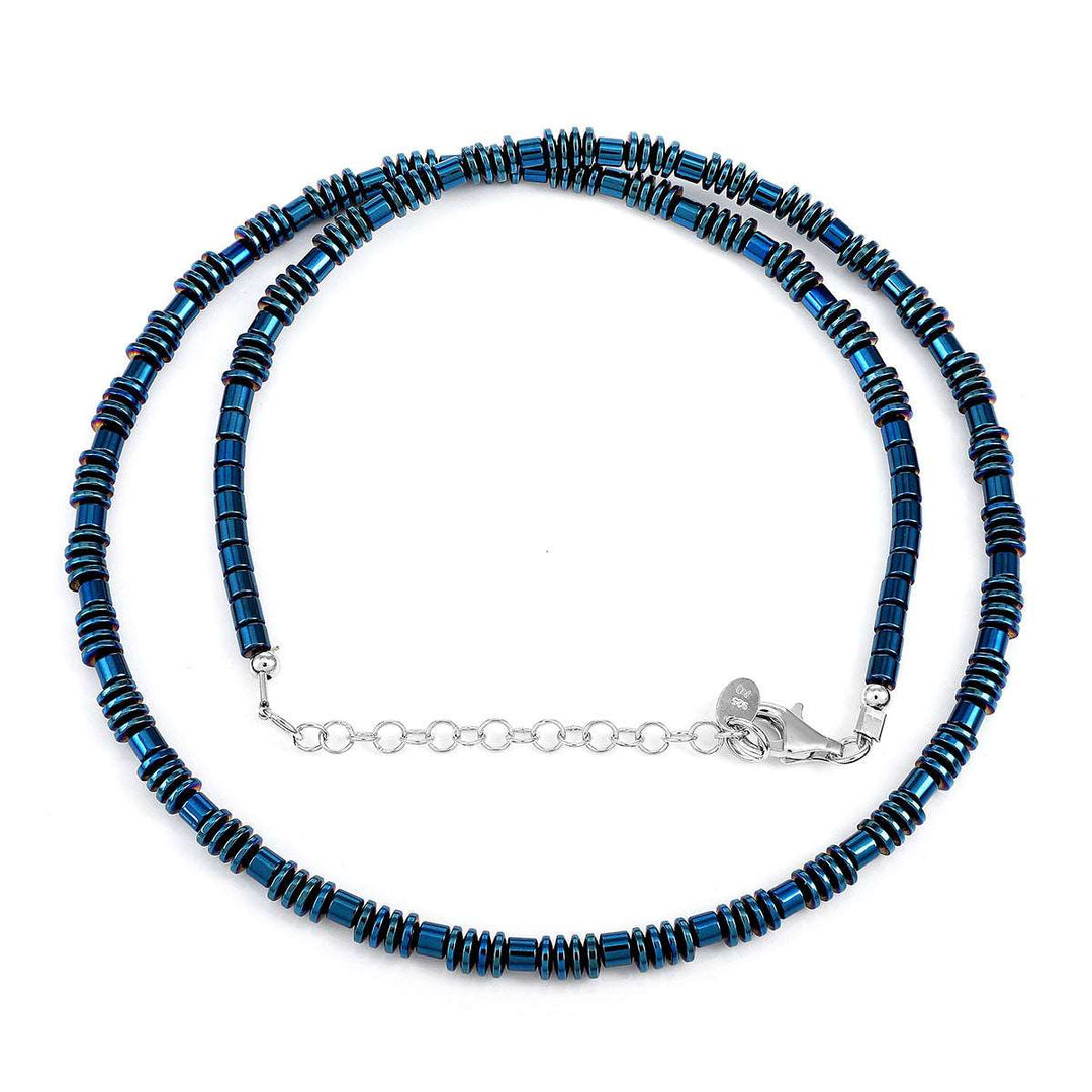 Blue Hematite Silver Necklace