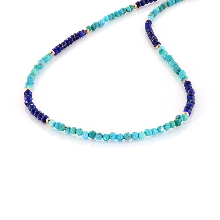 Sterling Silver Turquoise and Lapis Lazuli Necklace