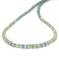 Blue Zircon and Ethiopian Opal Silver Necklace