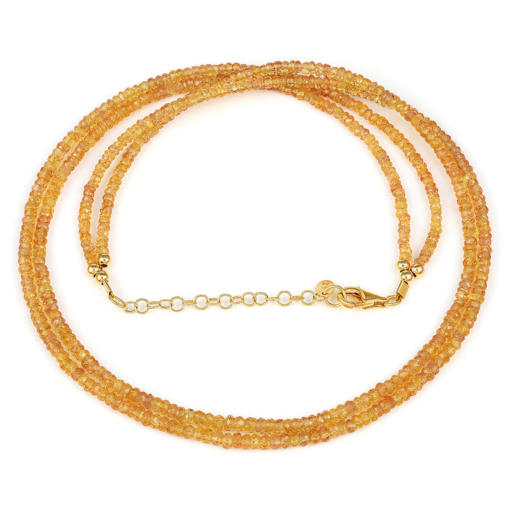 Yellow Sapphire Layered Silver Necklace