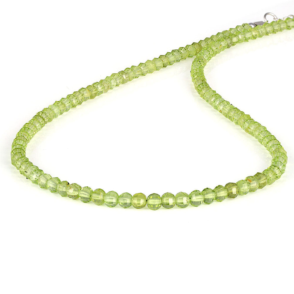 Peridot Beads Sterling Silver Necklace