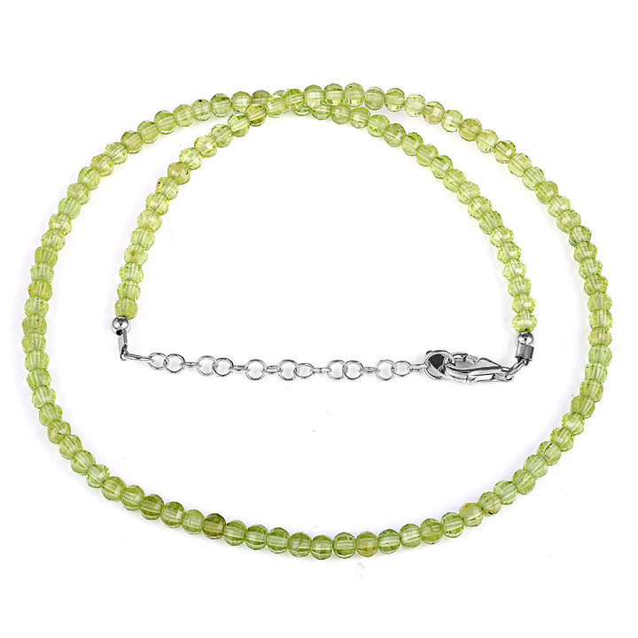 Peridot Beads Sterling Silver Necklace