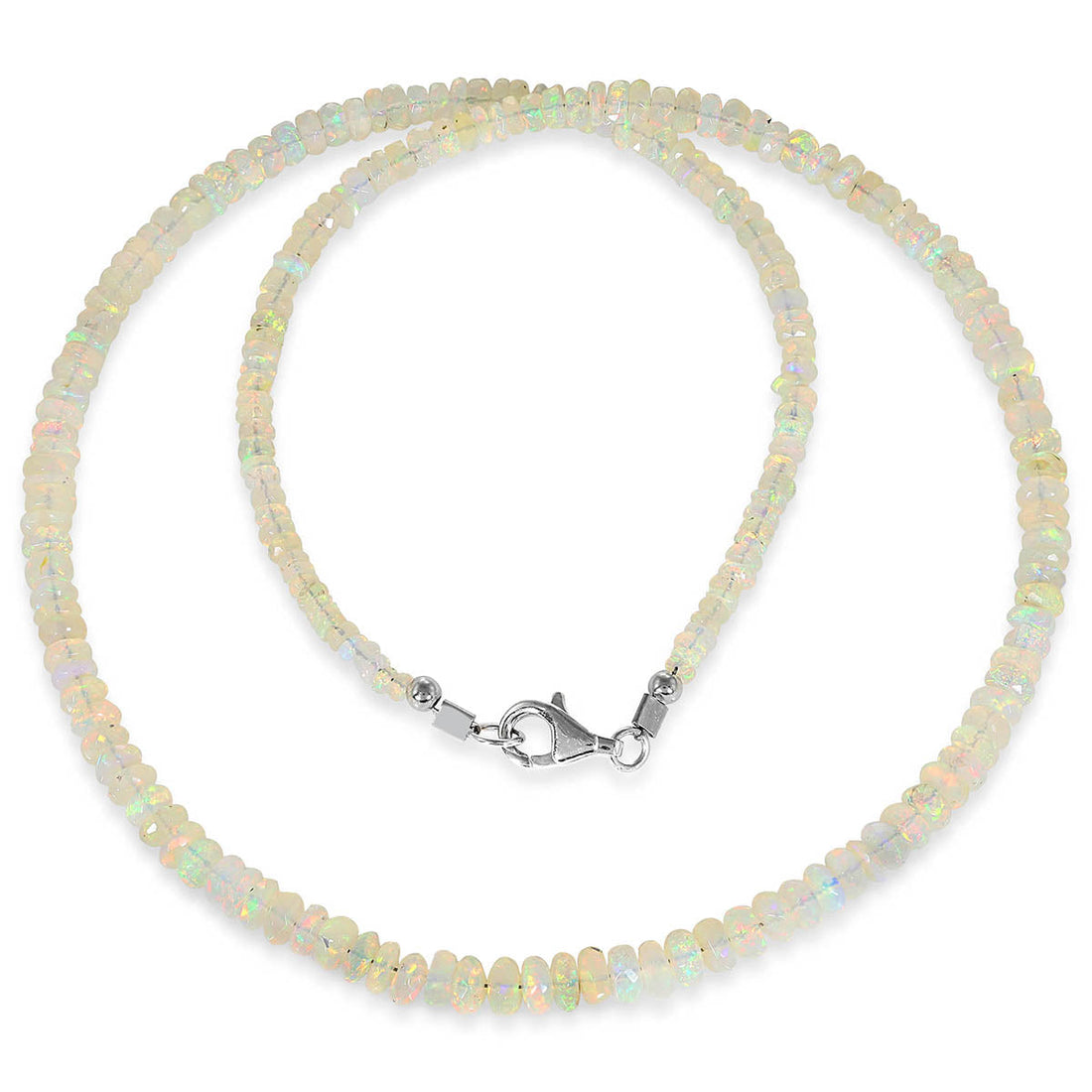 Ethiopian Opal Choker Silver Necklace