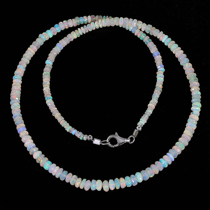 Ethiopian Opal Choker Silver Necklace