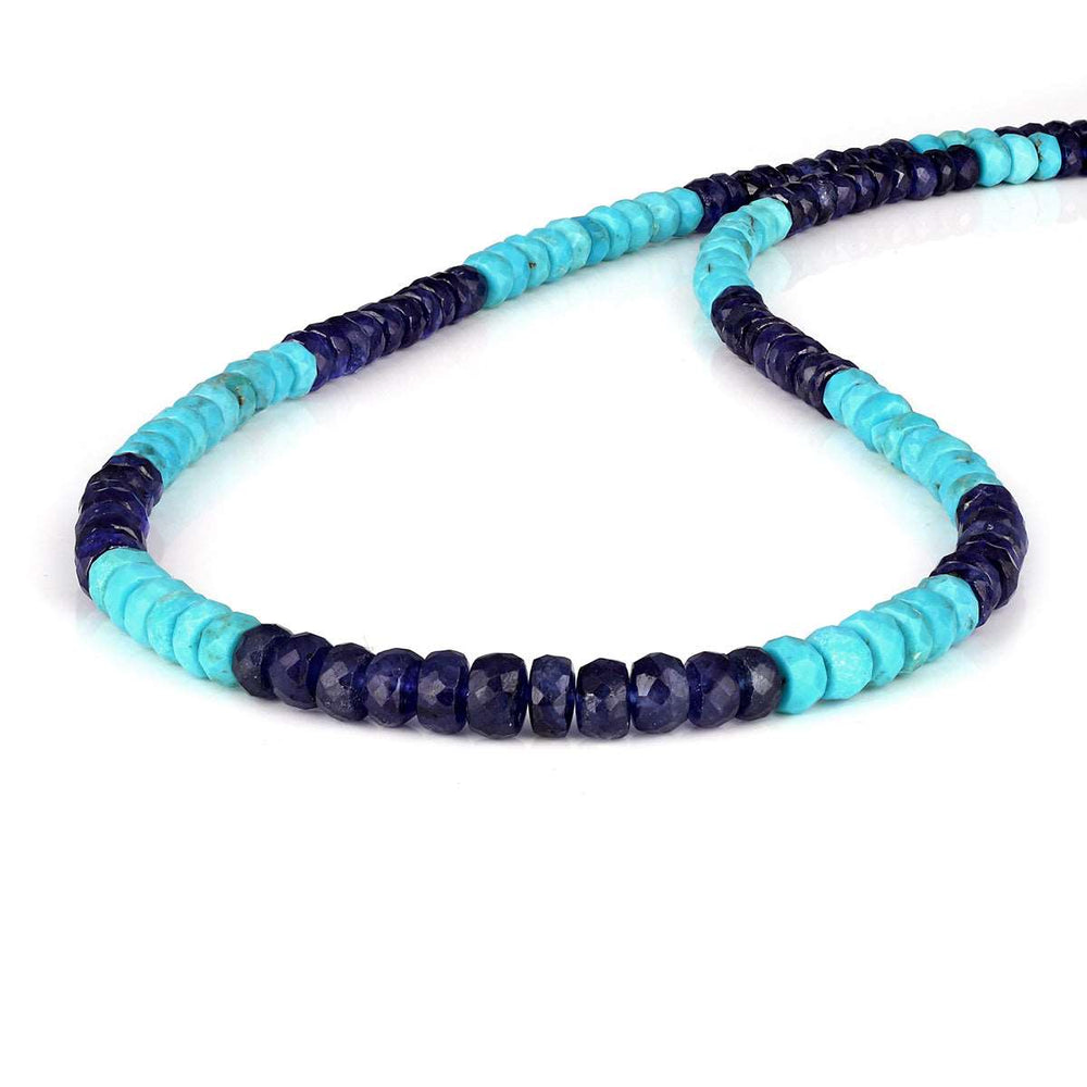 Blue Sapphire and Turquoise Silver Necklace