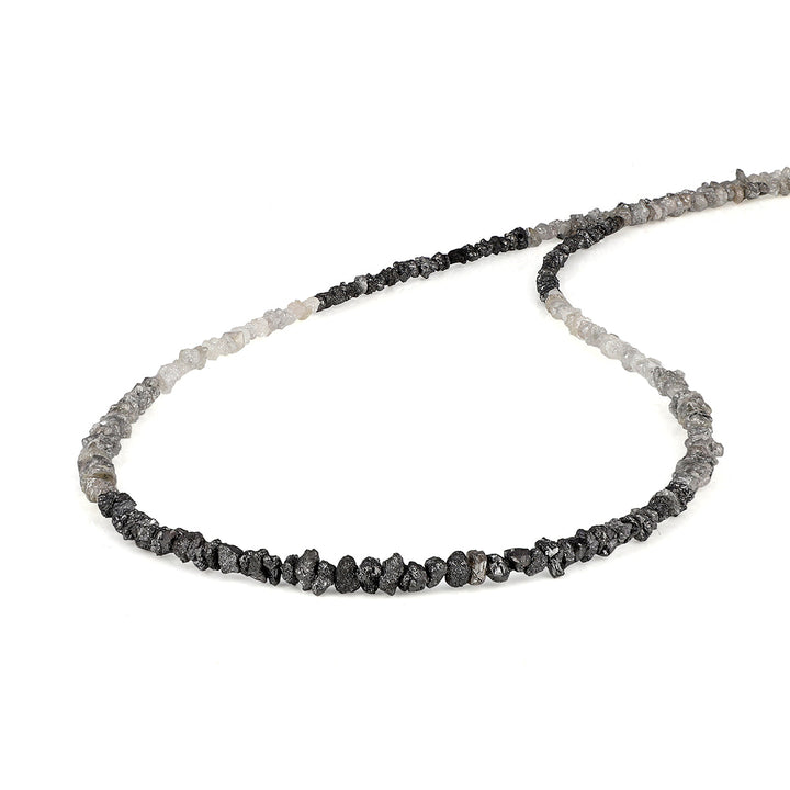 Gray, Black and White Diamond Silver Necklace