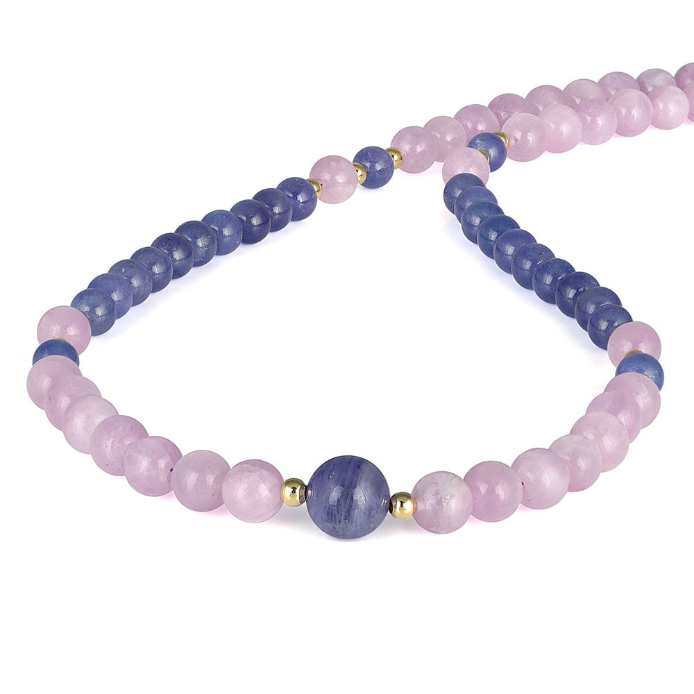 Tanzanite and Kunzite Silver Necklace