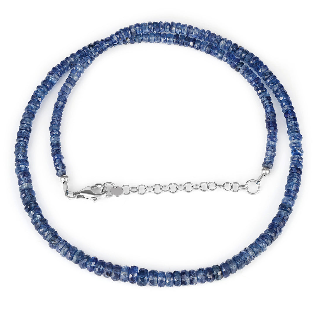 Kyanite Beads Silver Necklace