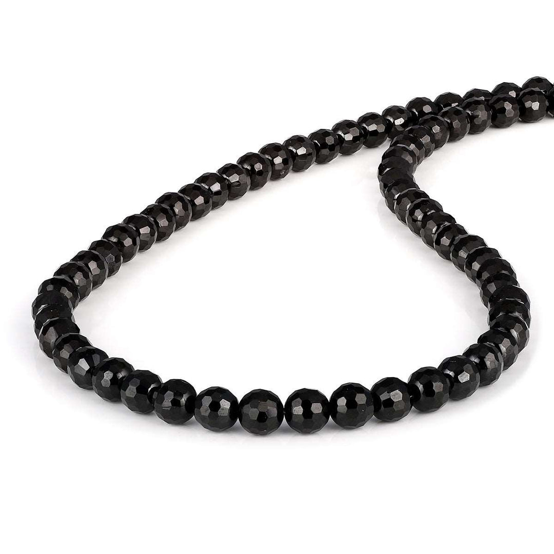 Black Spinel Choker Silver Necklace