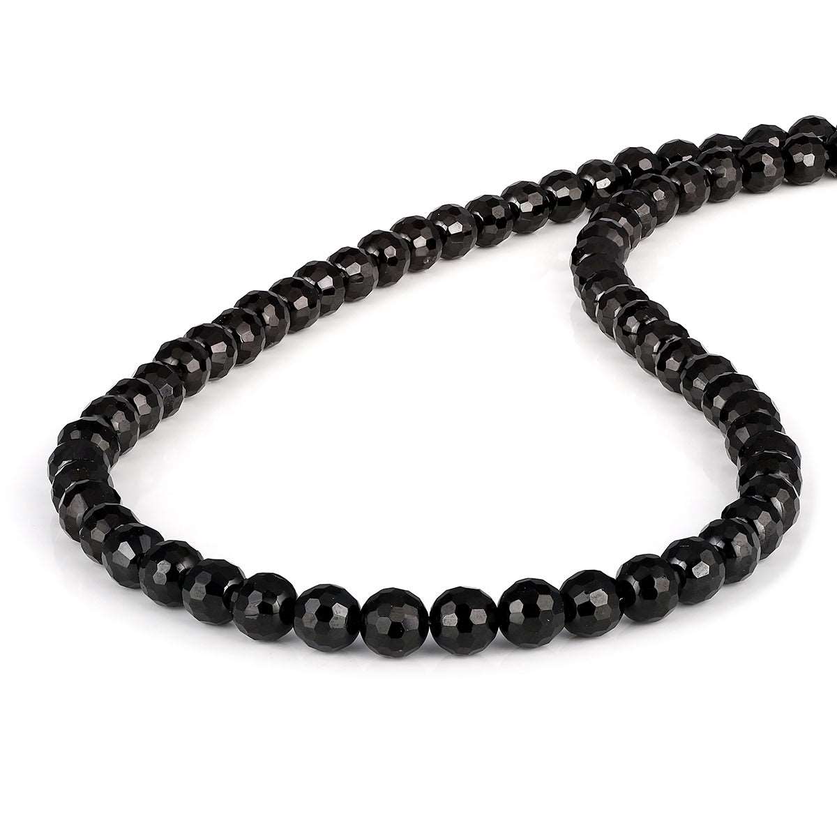Black Spinel Unisex Silver Necklace