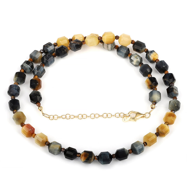 Yellow Tiger's Eye Silver Necklace