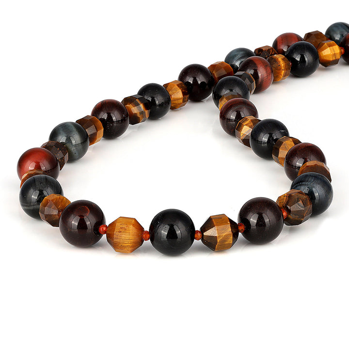 Tiger's Eye and Carnelian Silver Necklace