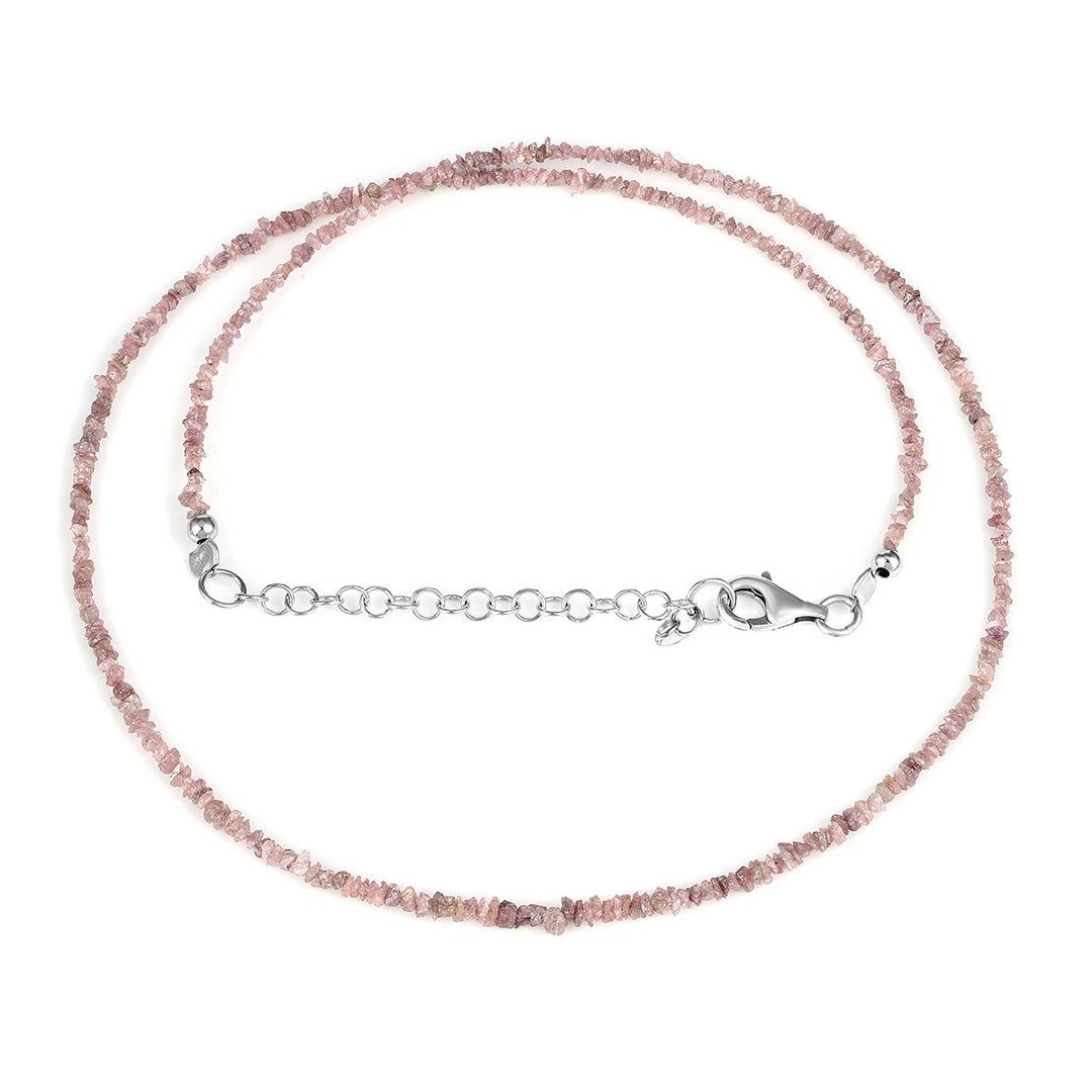 Sterling Silver Pink Diamond Necklace