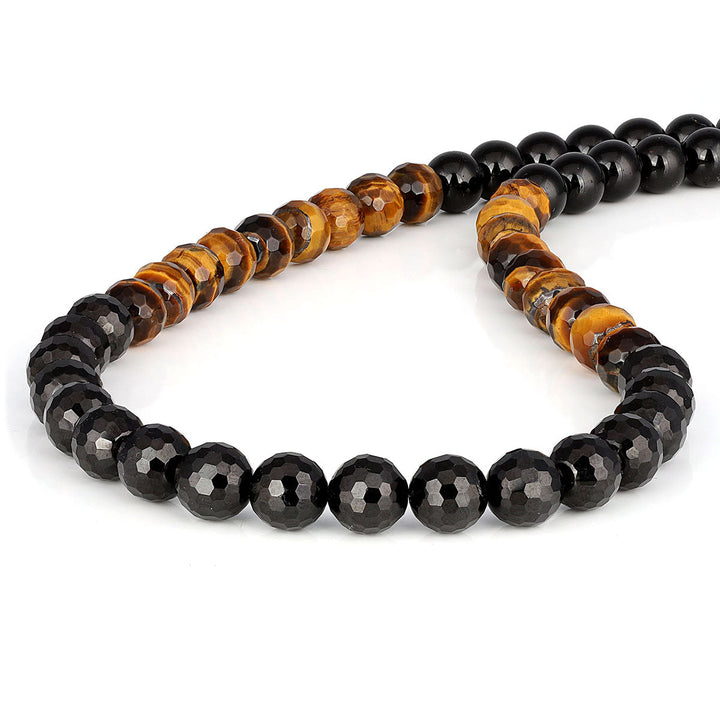 Tiger's Eye, Black Spinel and Tourmaline Necklace