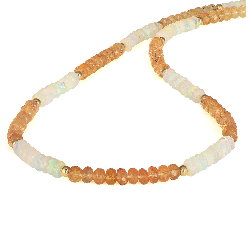 Imperial Topaz and Ethiopian Opal Silver Necklace