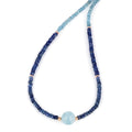 Aquamarine, Blue Sapphire and Kyanite Silver Necklace