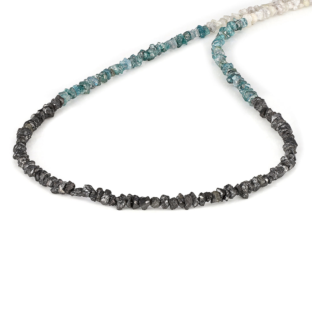 Diamond Black, Blue & Gray Beads Necklace