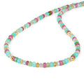 Multi Gemstone Beads Silver Choker Necklace