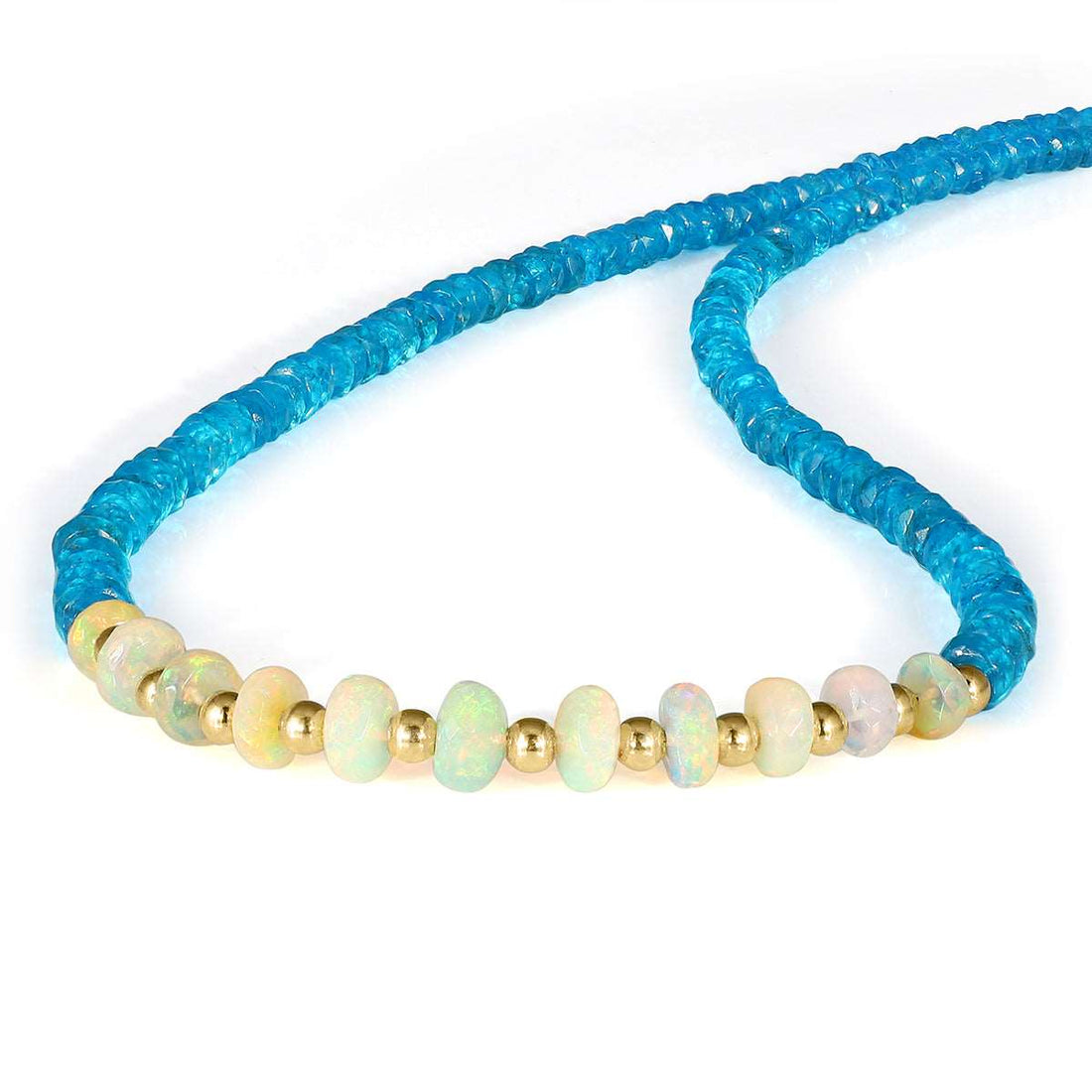 Apatite and Ethiopian Opal Silver Necklace