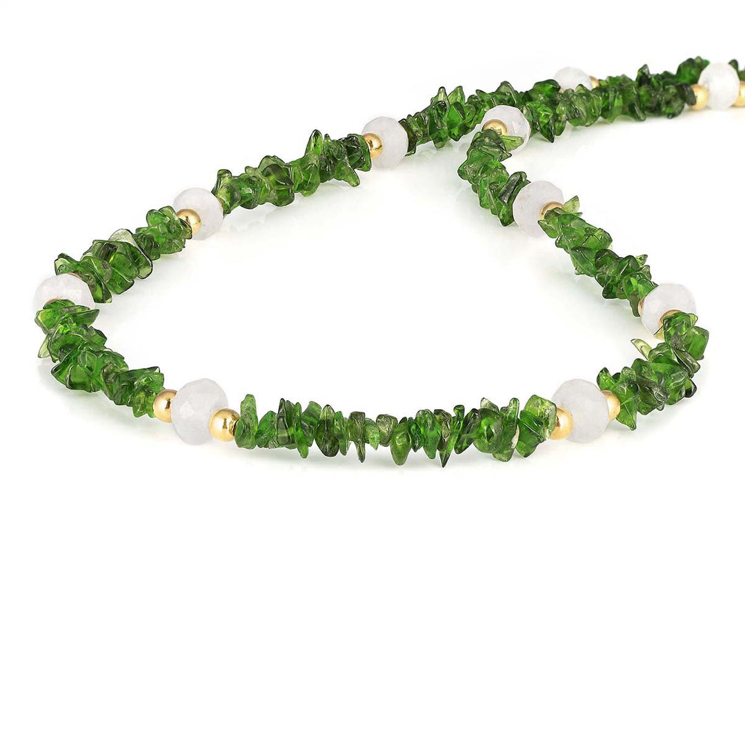 Chrome Diopside and Moonstone Necklace