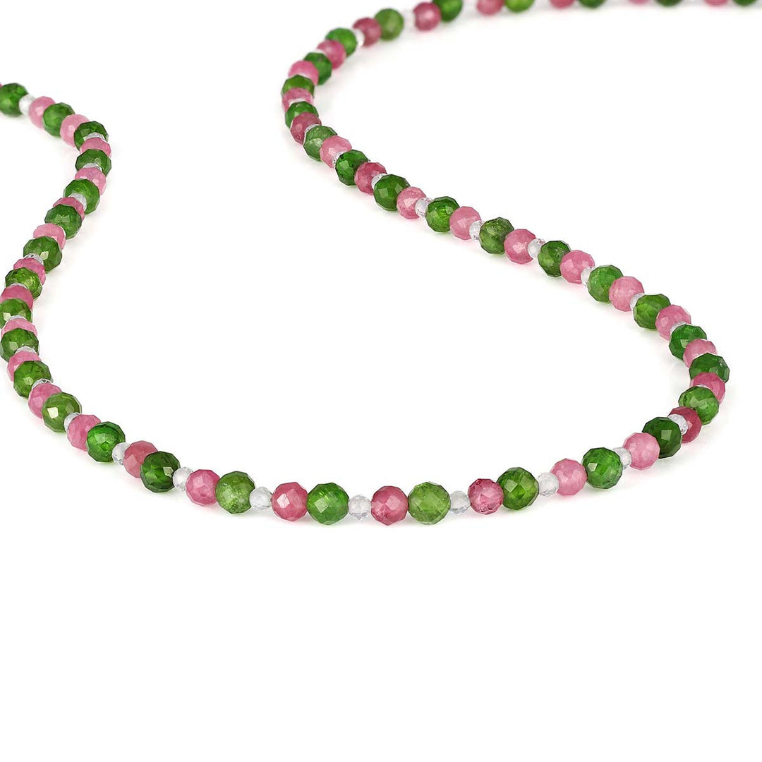 Chrome Diopside, Tourmaline and Topaz Beads Necklace