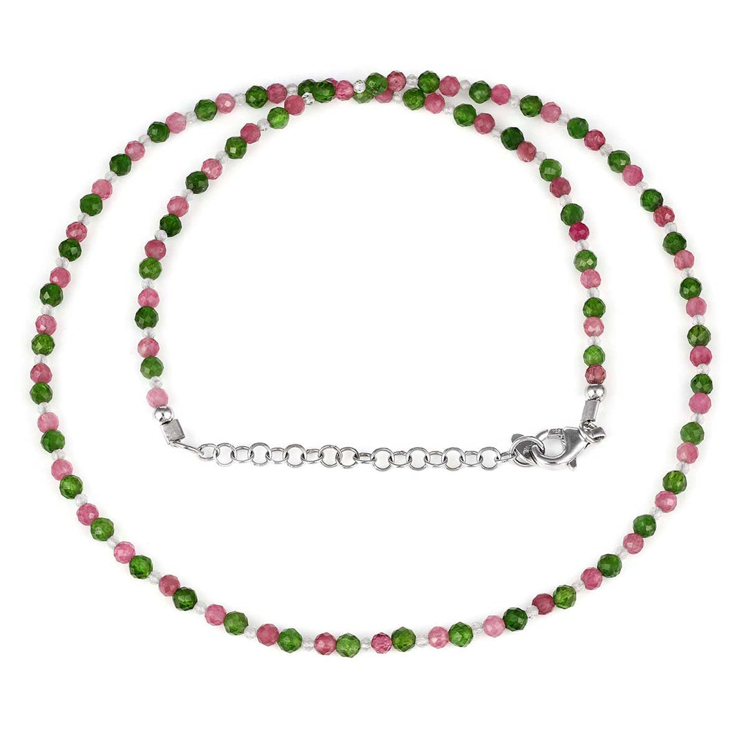 Chrome Diopside, Tourmaline and Topaz Beads Necklace