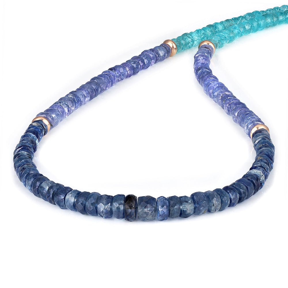 Kyanite, Tanzanite and Apatite Silver Necklace