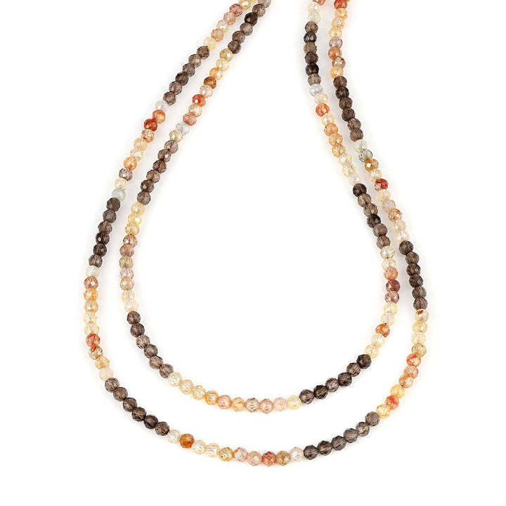 Multi Zircon and Smoky Quartz Silver Necklace