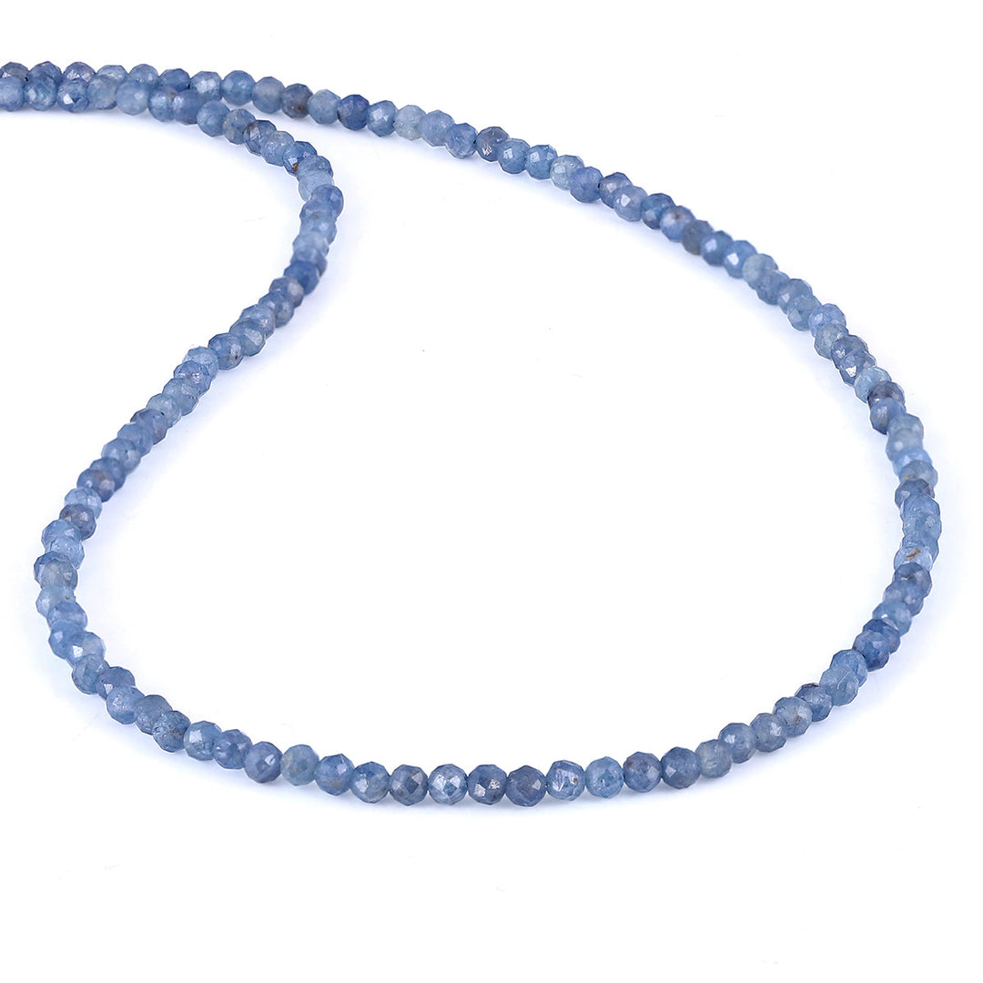 Blue Sapphire Beads Silver Necklace