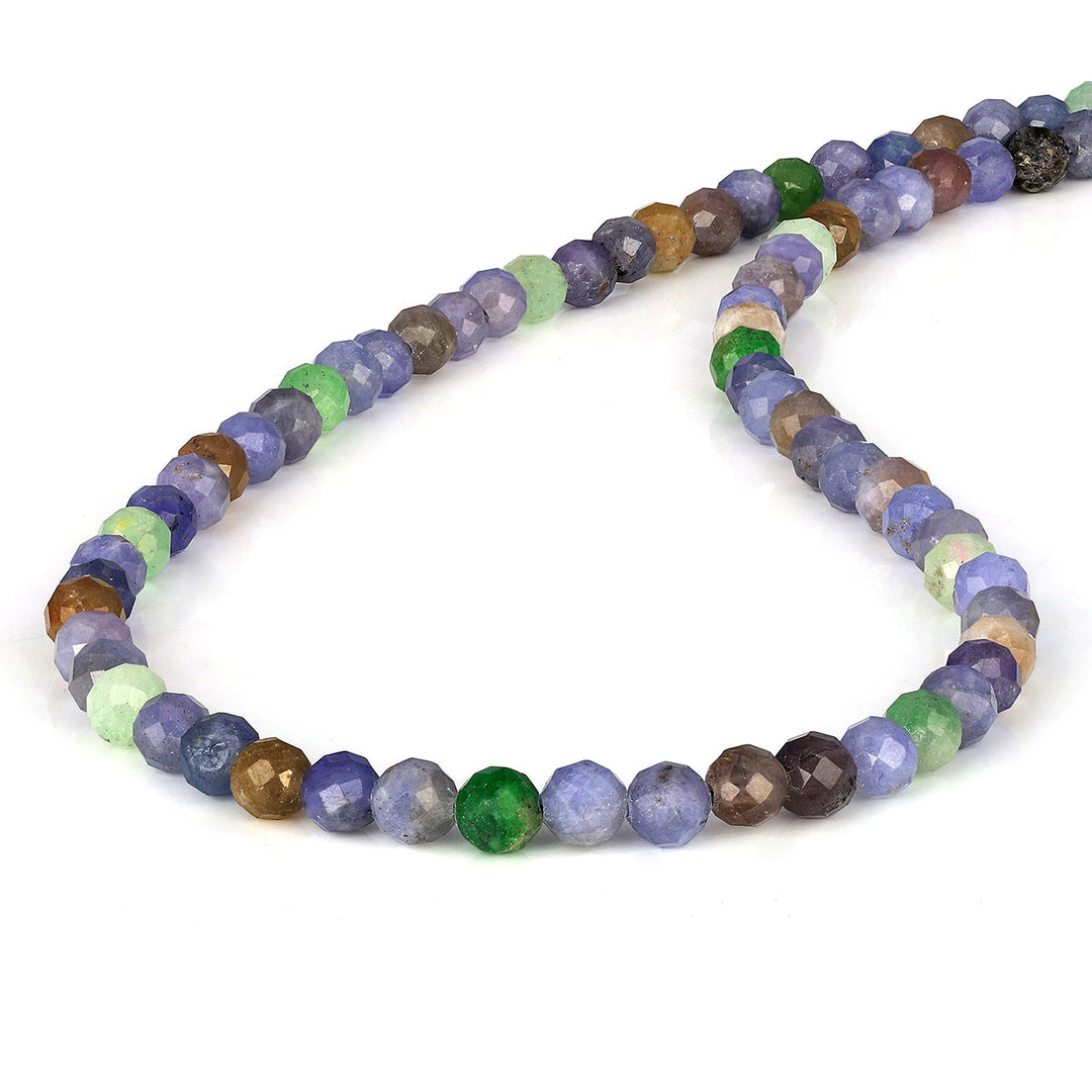 Tanzanite Beads Silver Necklace