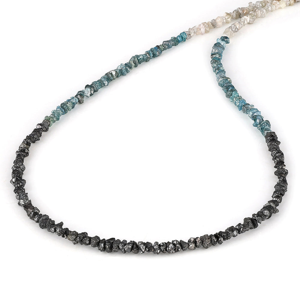 Diamond Black, Blue & Gray Beads Necklace